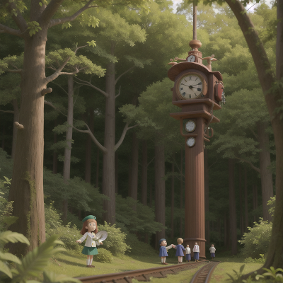 Image For Post Anime, forest, angel, clock, train, doctor, HD, 4K, AI Generated Art