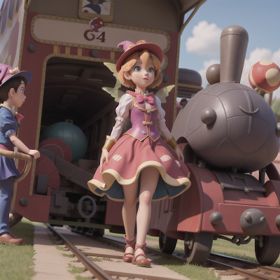 Image For Post Anime, circus, turtle, train, fairy, witch, HD, 4K, AI Generated Art
