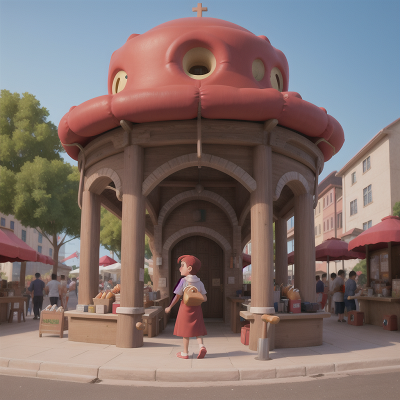 Image For Post Anime, market, magic portal, hot dog stand, cathedral, anger, HD, 4K, AI Generated Art