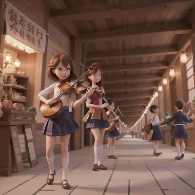 Image For Post Anime, violin, treasure, market, school, success, HD, 4K, AI Generated Art