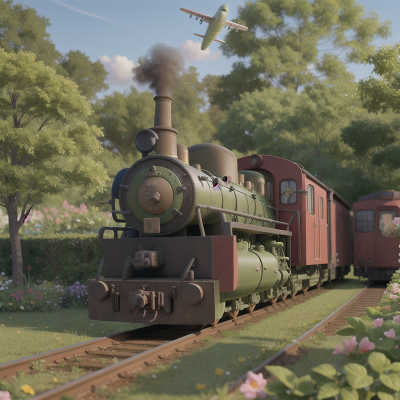 Image For Post Anime, angel, train, garden, airplane, swamp, HD, 4K, AI Generated Art