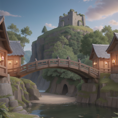 Image For Post Anime, bridge, vikings, gladiator, ninja, enchanted forest, HD, 4K, AI Generated Art