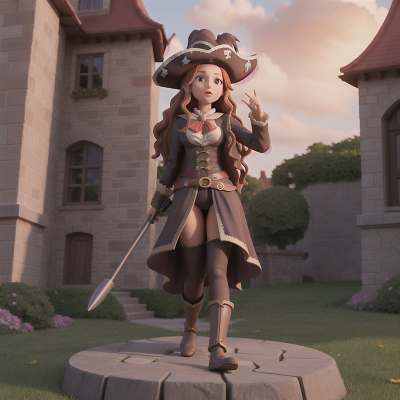 Image For Post Anime, artificial intelligence, castle, pirate, witch, statue, HD, 4K, AI Generated Art