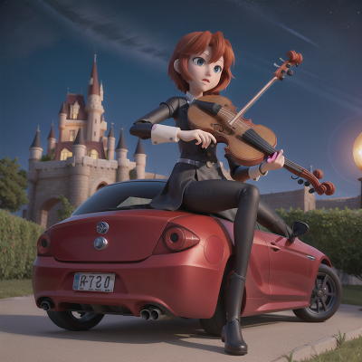 Image For Post Anime, violin, car, castle, space, robot, HD, 4K, AI Generated Art