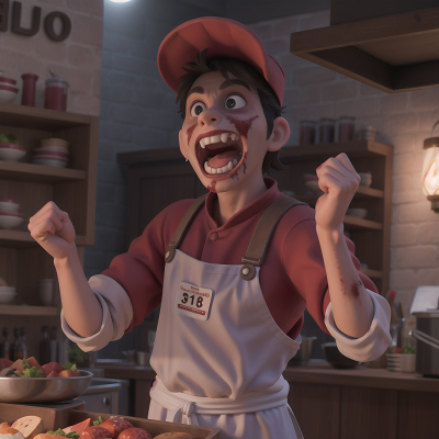 Image For Post Anime, chef, zombie, superhero, werewolf, laughter, HD, 4K, AI Generated Art