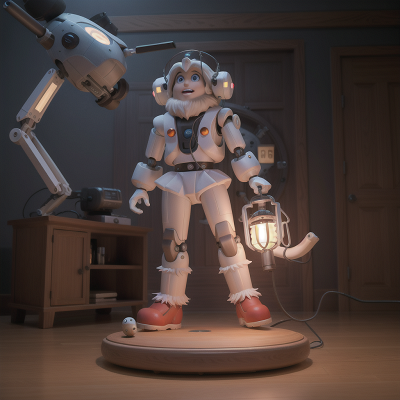 Image For Post Anime, scientist, robot, yeti, lamp, hovercraft, HD, 4K, AI Generated Art