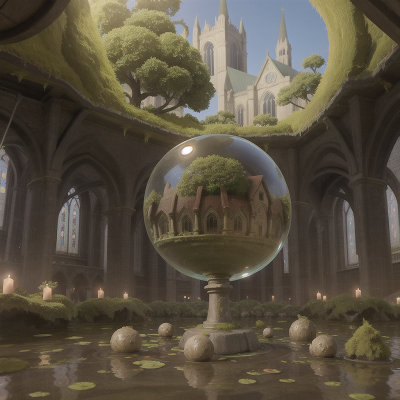 Image For Post Anime, swamp, crystal ball, cathedral, market, futuristic metropolis, HD, 4K, AI Generated Art