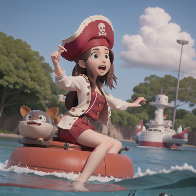 Image For Post Anime, zookeeper, singing, hovercraft, pirate, swimming, HD, 4K, AI Generated Art