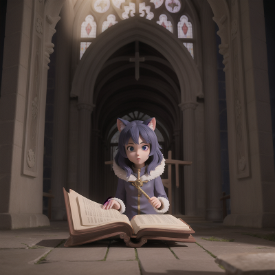 Image For Post Anime, cathedral, key, ghost, werewolf, book, HD, 4K, AI Generated Art
