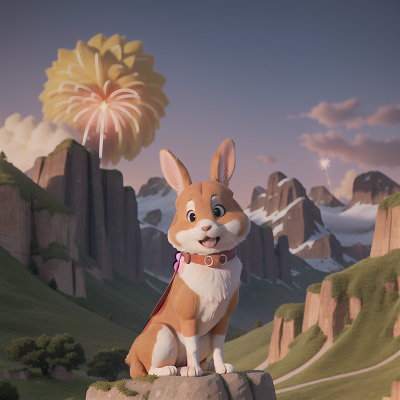Image For Post Anime, mountains, school, fireworks, rabbit, dog, HD, 4K, AI Generated Art