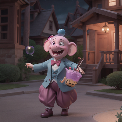 Image For Post Anime, haunted mansion, laughter, violin, elephant, bubble tea, HD, 4K, AI Generated Art
