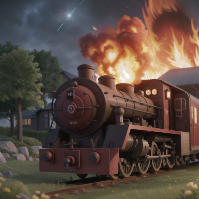 Image For Post Anime, fire, space, detective, park, train, HD, 4K, AI Generated Art