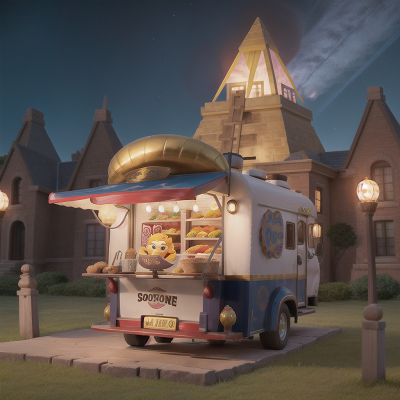 Image For Post Anime, golden egg, taco truck, space station, haunted mansion, pyramid, HD, 4K, AI Generated Art