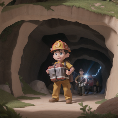 Image For Post Anime, accordion, cave, mechanic, firefighter, thunder, HD, 4K, AI Generated Art