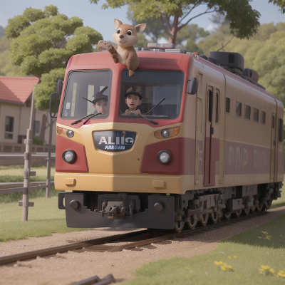 Image For Post Anime, accordion, kangaroo, surprise, train, police officer, HD, 4K, AI Generated Art