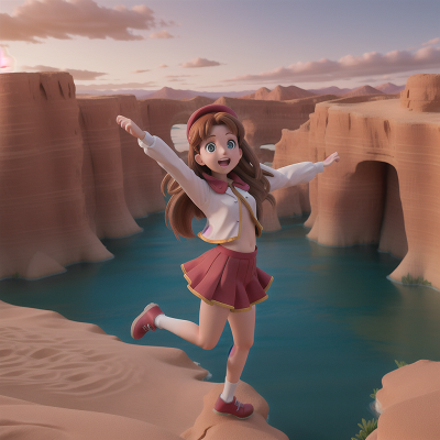 Image For Post Anime, holodeck, desert oasis, avalanche, jumping, dancing, HD, 4K, AI Generated Art