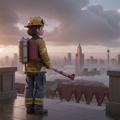Image For Post Anime, fog, princess, book, city, firefighter, HD, 4K, AI Generated Art