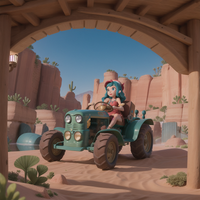 Image For Post Anime, mermaid, wild west town, submarine, tractor, desert oasis, HD, 4K, AI Generated Art