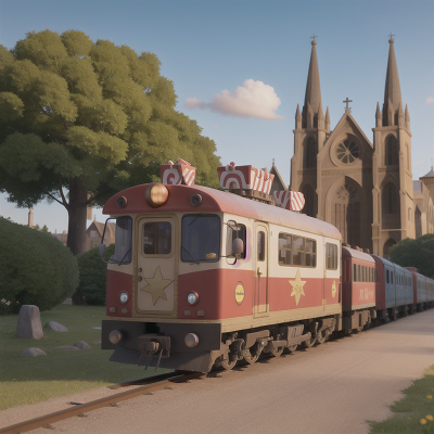 Image For Post Anime, car, cathedral, circus, zebra, train, HD, 4K, AI Generated Art