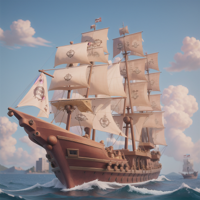Image For Post Anime, pirate, robotic pet, pirate ship, city, fish, HD, 4K, AI Generated Art