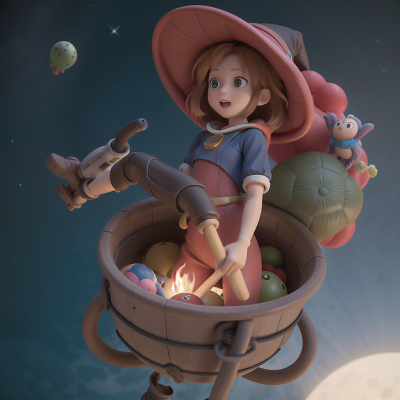 Image For Post Anime, balloon, witch's cauldron, turtle, mechanic, astronaut, HD, 4K, AI Generated Art