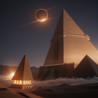 Image For Post Anime, sandstorm, solar eclipse, vikings, pyramid, cathedral, HD, 4K, AI Generated Art