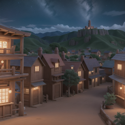 Image For Post Anime, maze, wild west town, wind, stars, exploring, HD, 4K, AI Generated Art