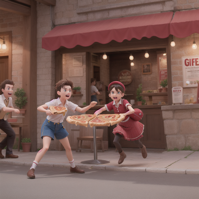 Image For Post Anime, fighting, failure, accordion, pizza, coffee shop, HD, 4K, AI Generated Art