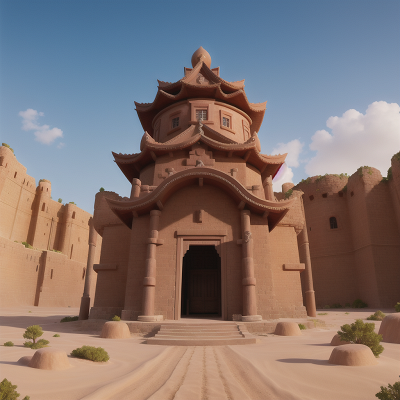 Image For Post Anime, hat, temple, desert, castle, teleportation device, HD, 4K, AI Generated Art