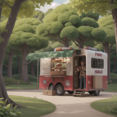 Image For Post Anime, dragon, park, forest, holodeck, taco truck, HD, 4K, AI Generated Art