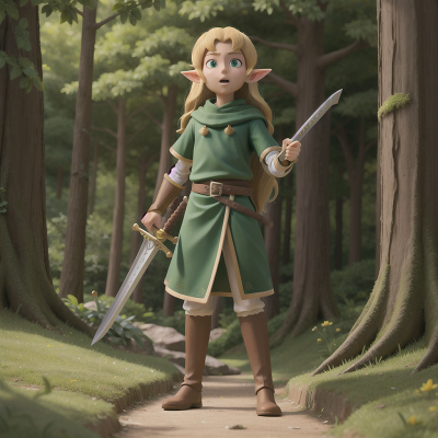 Image For Post Anime, king, elf, forest, sword, wizard, HD, 4K, AI Generated Art
