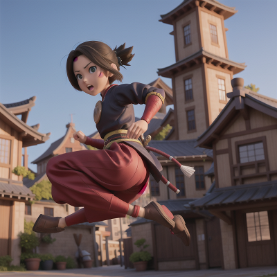 Image For Post Anime, jumping, betrayal, flying, market, samurai, HD, 4K, AI Generated Art
