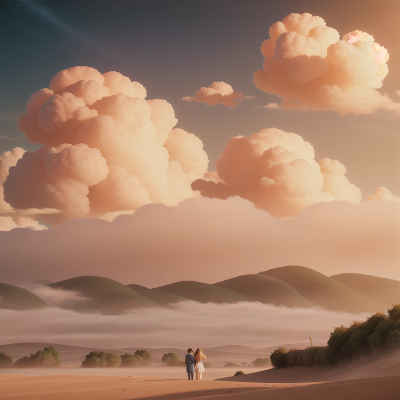 Image For Post Anime, space, sandstorm, wind, romance, farm, HD, 4K, AI Generated Art