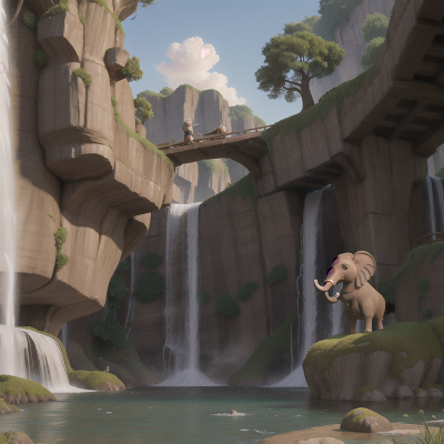 Image For Post Anime, waterfall, elephant, coffee shop, knight, queen, HD, 4K, AI Generated Art