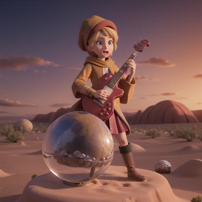 Image For Post Anime, crystal ball, musician, hail, desert, wizard, HD, 4K, AI Generated Art