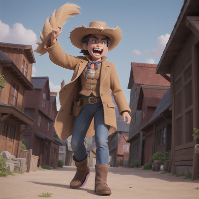 Image For Post Anime, singing, wild west town, werewolf, detective, troll, HD, 4K, AI Generated Art