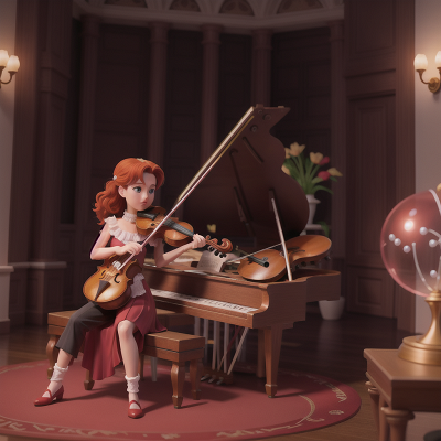 Image For Post Anime, romance, fighting, crystal ball, violin, piano, HD, 4K, AI Generated Art