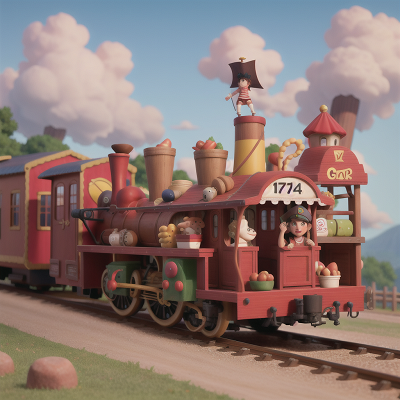 Image For Post Anime, train, pirate, airplane, hot dog stand, circus, HD, 4K, AI Generated Art