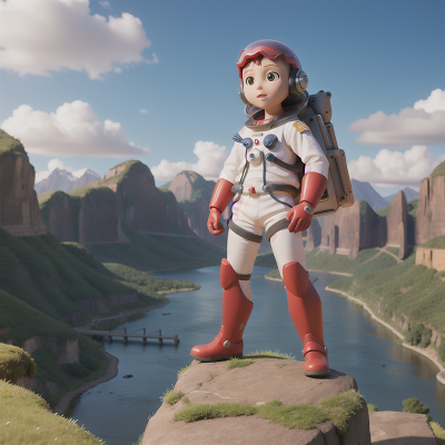 Image For Post Anime, shield, astronaut, river, mountains, sphinx, HD, 4K, AI Generated Art