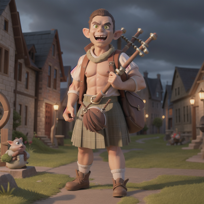 Image For Post Anime, bagpipes, city, goblin, ogre, zombie, HD, 4K, AI Generated Art