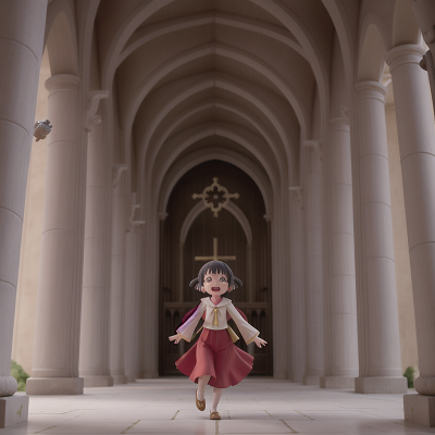 Image For Post Anime, cathedral, temple, crying, joy, flying, HD, 4K, AI Generated Art