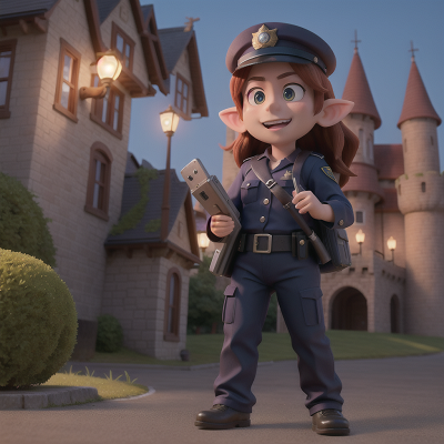 Image For Post Anime, police officer, betrayal, troll, bus, castle, HD, 4K, AI Generated Art