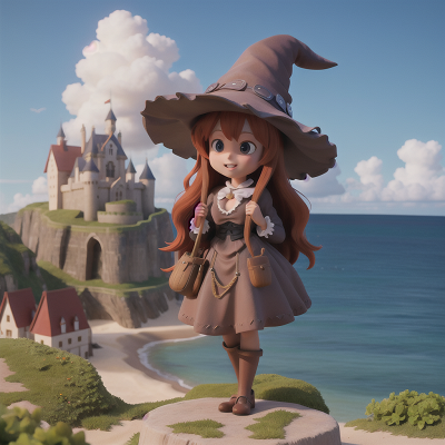 Image For Post Anime, castle, beach, witch's cauldron, rabbit, artificial intelligence, HD, 4K, AI Generated Art