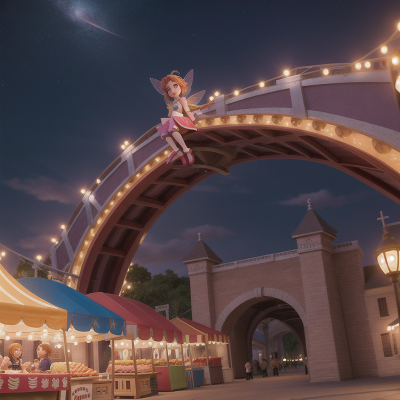 Image For Post Anime, fairy dust, space, circus, bridge, market, HD, 4K, AI Generated Art
