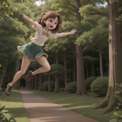 Image For Post Anime, romance, forest, museum, jumping, surprise, HD, 4K, AI Generated Art