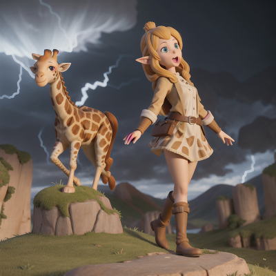 Image For Post Anime, archaeologist, giraffe, elf, storm, singing, HD, 4K, AI Generated Art