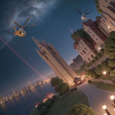 Image For Post Anime, sushi, helicopter, cathedral, flying, meteor shower, HD, 4K, AI Generated Art