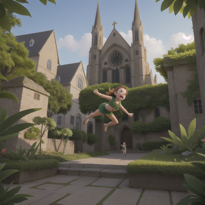 Image For Post Anime, cathedral, jumping, city, jungle, turtle, HD, 4K, AI Generated Art
