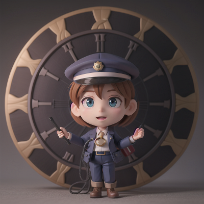 Image For Post Anime, telescope, police officer, clock, umbrella, hat, HD, 4K, AI Generated Art