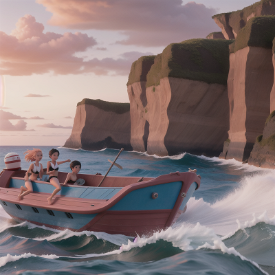 Image For Post Anime, surprise, beach, boat, fighting, thunder, HD, 4K, AI Generated Art